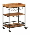 vidaXL Bar Cart 60x40x80 cm Solid Wood Acacia and Iron