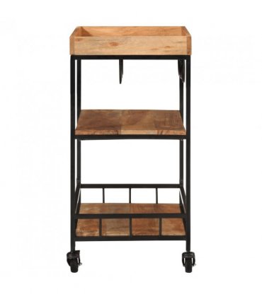 vidaXL Bar Cart 60x40x80 cm Solid Wood Acacia and Iron