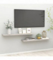 Floating Wall Shelves 2 pcs Concrete Grey 120x23.5x3.8 cm MDF