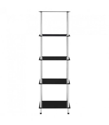 vidaXL 5-Tier Shelf Black 40x40x130 cm Tempered Glass