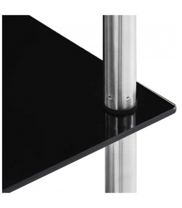 vidaXL 5-Tier Shelf Black 40x40x130 cm Tempered Glass