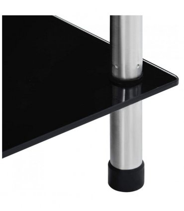 vidaXL 5-Tier Shelf Black 40x40x130 cm Tempered Glass