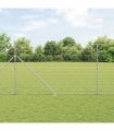 vidaXL Welded Wire Fence with Spikes 25 x 1.5 m Galvanised Steel Mesh