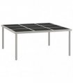 vidaXL Garden Dining Table 170x170x74.5 cm Glass and Steel