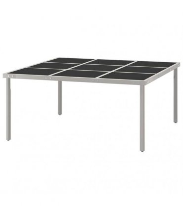 vidaXL Garden Dining Table 170x170x74.5 cm Glass and Steel