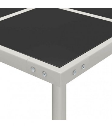 vidaXL Garden Dining Table 170x170x74.5 cm Glass and Steel