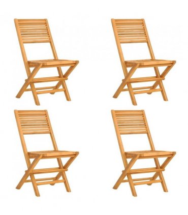 vidaXL Garden Dining Set | Natural Teak | Solid Teak Wood | 5 Piece Set