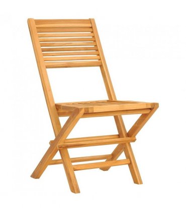 vidaXL Garden Dining Set | Natural Teak | Solid Teak Wood | 5 Piece Set