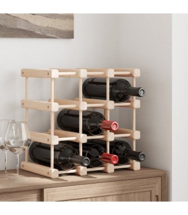 vidaXL Wine Rack for 12 Bottles 36x23x36 cm Solid Wood Pine