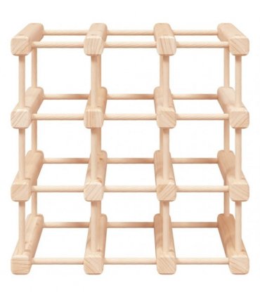 vidaXL Wine Rack for 12 Bottles 36x23x36 cm Solid Wood Pine