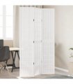 vidaXL Room Divider 3 Panels White Solid Wood Paulownia