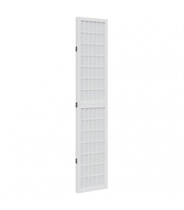 vidaXL Room Divider 3 Panels White Solid Wood Paulownia
