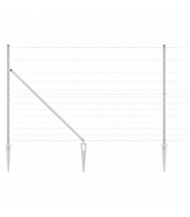 vidaXL Welded Wire Fence with Spikes 25 x 1.5 m Galvanised Steel Mesh