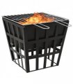 vidaXL 2-in-1 Fire Pit and BBQ 34x34x48 cm Steel