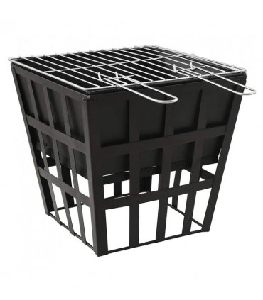 vidaXL 2-in-1 Fire Pit and BBQ 34x34x48 cm Steel