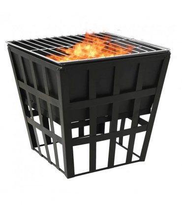 vidaXL 2-in-1 Fire Pit and BBQ 34x34x48 cm Steel