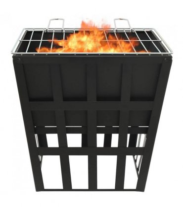 vidaXL 2-in-1 Fire Pit and BBQ 34x34x48 cm Steel