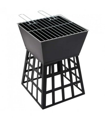 vidaXL 2-in-1 Fire Pit and BBQ 34x34x48 cm Steel