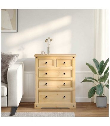 vidaXL Chest of Drawers Corona 92x48x114 cm Solid Wood Pine