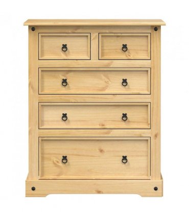 vidaXL Chest of Drawers Corona 92x48x114 cm Solid Wood Pine