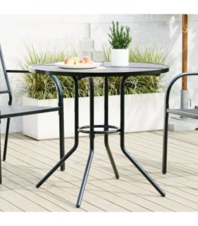 vidaXL Patio Table Round Anthracite Ø80x72.5 cm Powder-coated Steel