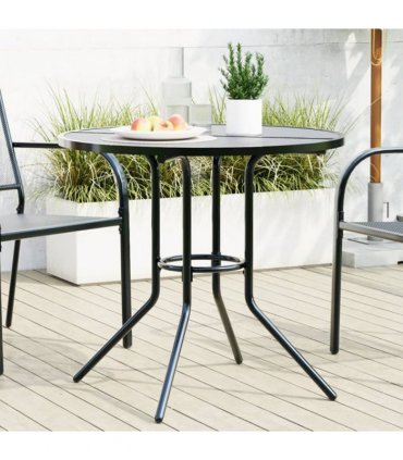 vidaXL Patio Table Round Anthracite Ø80x72.5 cm Powder-coated Steel