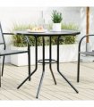 vidaXL Patio Table Round Anthracite Ø80x72.5 cm Powder-coated Steel