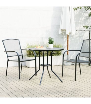 vidaXL Patio Table Round Anthracite Ø80x72.5 cm Powder-coated Steel