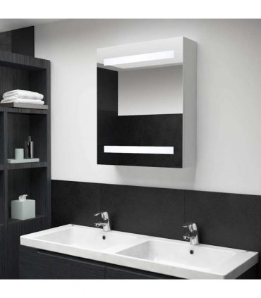 vidaXL LED Bathroom Mirror Cabinet 50x13.5x60 cm