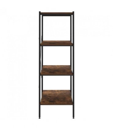 vidaXL 4-Tier Shelving Unit Black and Dark Wood 80x40x130 cm