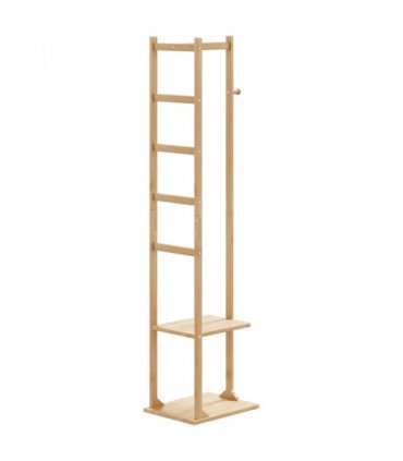 vidaXL Coat Stand with Hooks and Shelves 38.5x30x156 cm Bamboo