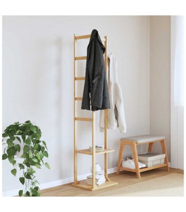 vidaXL Coat Stand with Hooks and Shelves 38.5x30x156 cm Bamboo