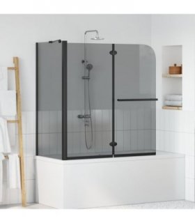 vidaXL Bi-Folding Shower Enclosure Dark Transparent 120 x 67 x 129 cm
