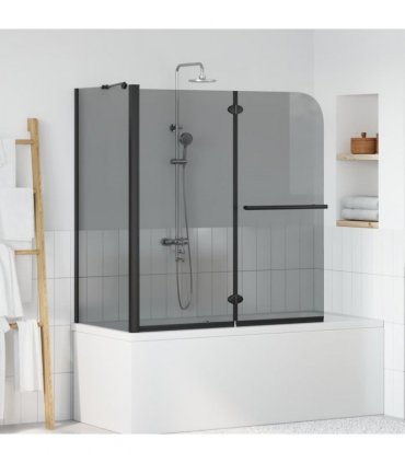 vidaXL Bi-Folding Shower Enclosure Dark Transparent 120 x 67 x 129 cm