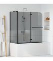 vidaXL Bi-Folding Shower Enclosure Dark Transparent 120 x 67 x 129 cm