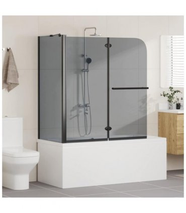 vidaXL Bi-Folding Shower Enclosure Dark Transparent 120 x 67 x 129 cm