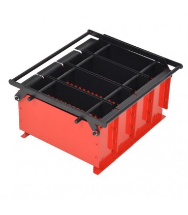 vidaXL Paper Log Briquette Maker Steel 38x31x18 cm Black and Red