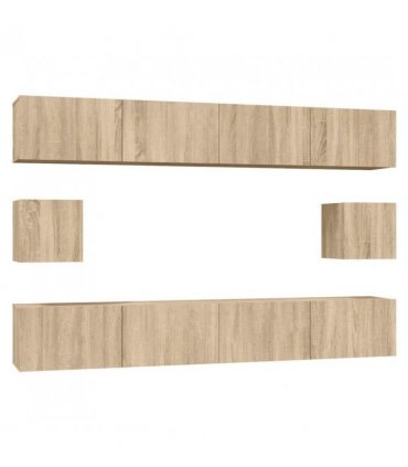 vidaXL 6 Piece TV Cabinet Set Sonoma Oak Engineered Wood