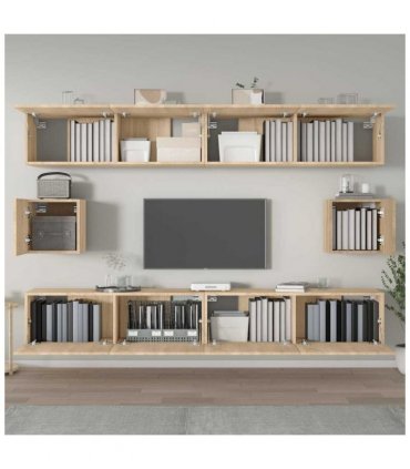 vidaXL 6 Piece TV Cabinet Set Sonoma Oak Engineered Wood
