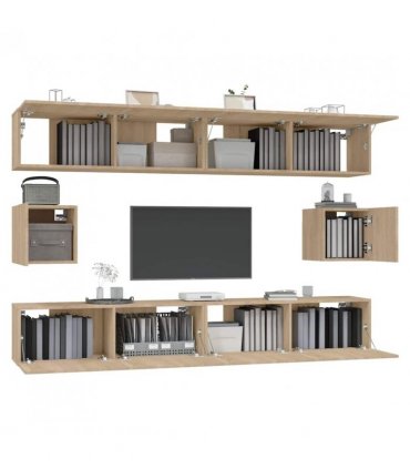 vidaXL 6 Piece TV Cabinet Set Sonoma Oak Engineered Wood