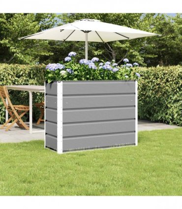 vidaXL Planter Light Grey 100 x 40 x 75 cm Steel
