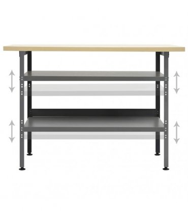 vidaXL Workbench Grey 120x60x85 cm Steel