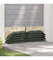 vidaXL Sandbags 10 pcs Dark Green 120 x 27 cm HDPE