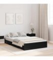 vidaXL Storage Bed Frame Black Oak 120 x 200 cm Engineered Wood