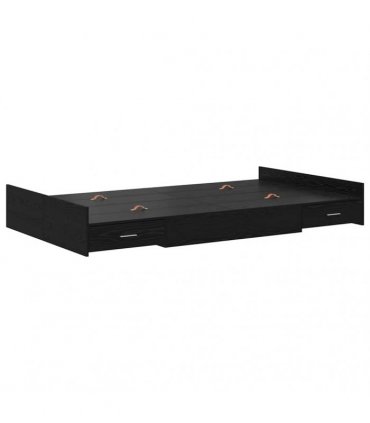 vidaXL Storage Bed Frame Black Oak 120 x 200 cm Engineered Wood