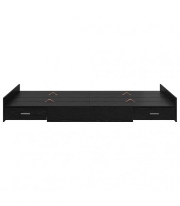vidaXL Storage Bed Frame Black Oak 120 x 200 cm Engineered Wood