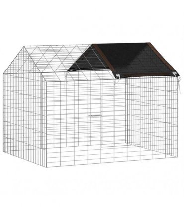 vidaXL Rabbit Cage Silver 100 x 78 x 78 cm Galvanised Steel