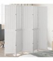 vidaXL Room Divider 5 Panels White Solid Wood Paulownia