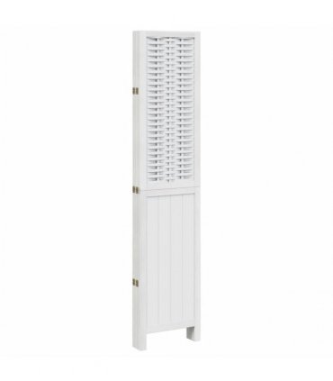 vidaXL Room Divider 5 Panels White Solid Wood Paulownia