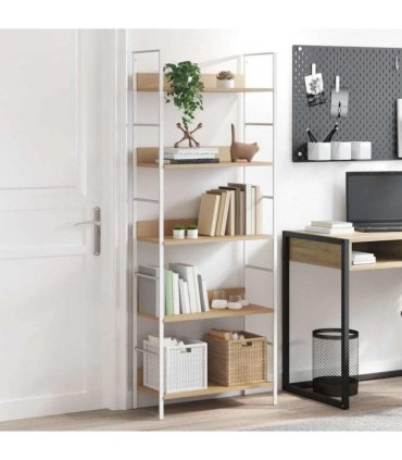vidaXL 5-Layer Book Shelf Oak 60x27.6x158.5 cm Engineered Wood